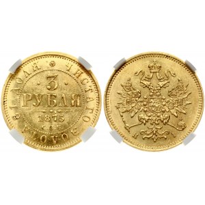 Russia 3 Roubles 1875 СПБ-ΗІ Alexander II (1854-1881). Obverse: Two-headed eagle with a crown above. Lettering: Н I...