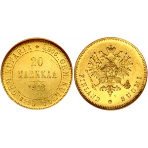 Russia For Finland 20 Markkaa 1912 S Nicholas II (1894-1917). Obverse: Crowned double...