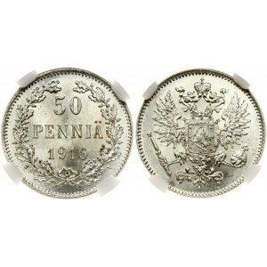 Russia For Finland 50 Pennia 1916 S Nicholas II (1894-1917). Obverse...
