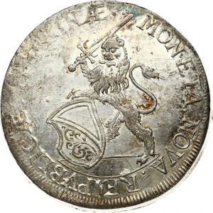 Switzerland Zürich 1 Thaler 1673 Obverse: Arms of Zurich supported by rampant lion with sword at right. Lettering: ...