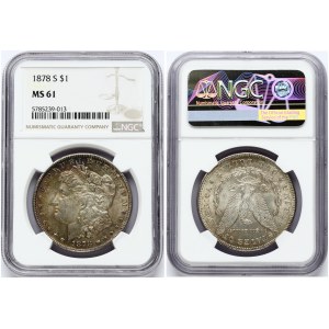 USA 1 Dollar 1878 S 'Morgan Dollar' San Francisco. Oberse: Liberty head; facing left. Lettering...