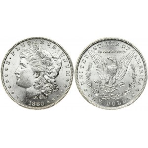 USA 1 Dollar 1880 'Morgan Dollar' Philadelphia. Obverse: Liberty head; facing left. Lettering: E·PLURIBUS·UNUM LIBERTY...