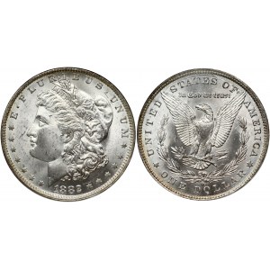 USA 1 Dollar 1882 O 'Morgan Dollar' New Orleans. Obverse: Liberty head; facing left. Lettering: E·PLURIBUS·UNUM LIBERTY...