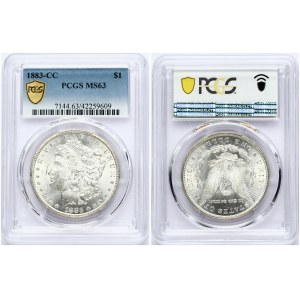USA 1 Dollar 1883 CC 'Morgan Dollar' Carson City. Obverse: Liberty head; facing left. Lettering...