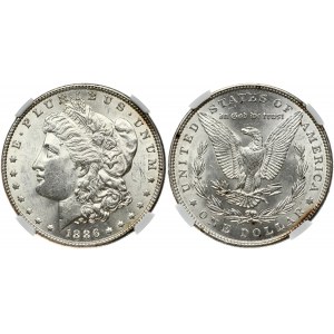 USA 1 Dollar 1886 'Morgan Dollar' Philadelphia. Obverse: Liberty head; facing left. Lettering: E·PLURIBUS·UNUM LIBERTY...