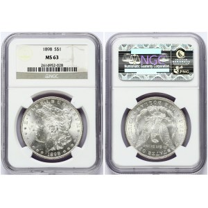 USA 1 Dollar 1898 'Morgan Dollar' Philadelphia. Obverse: Liberty head; facing left. Lettering: E·PLURIBUS·UNUM LIBERTY...