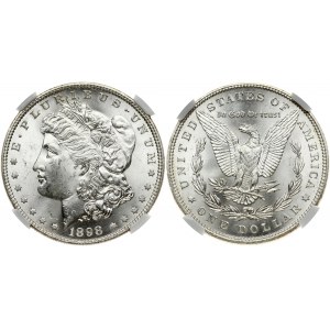 USA 1 Dollar 1898 'Morgan Dollar' Philadelphia. Obverse: Liberty head; facing left. Lettering: E·PLURIBUS·UNUM LIBERTY...