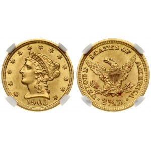 USA 2½ Dollars 1903 'Coronet Head - Quarter Eagle' Philadelphia. Obverse...
