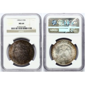 USA 1 Dollar 1904 O 'Morgan Dollar' New Orleans. Obverse: Liberty head; facing left. Lettering: E·PLURIBUS·UNUM LIBERTY...