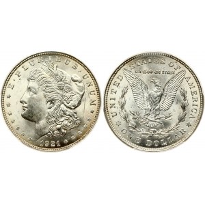 USA 1 Dollar 1921 'Morgan Dollar' Philadelphia. Obverse: Liberty head; facing left. Lettering: E·PLURIBUS·UNUM LIBERTY...