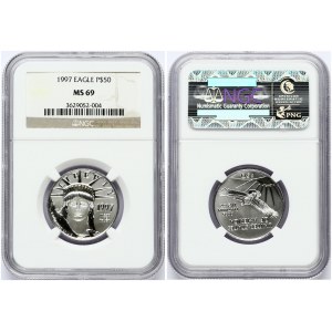 USA 50 Dollars 1997 'American Platinum Eagle'. Obverse: Statue of Liberty. Lettering...