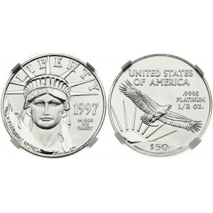 USA 50 Dollars 1997 'American Platinum Eagle'. Obverse: Statue of Liberty. Lettering...