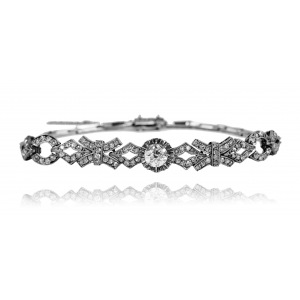 Platynowa bransoletka z diamentami w stylu Art Deco