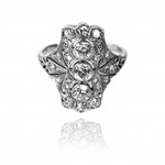 Platynowy pierścionek w stylu Art Deco z diamentami