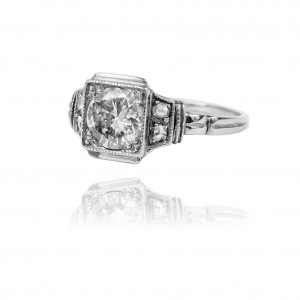 Ring im Art-Deco-Stil mit ~0,75ct Diamant
