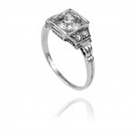 Ring im Art-Deco-Stil mit ~0,75ct Diamant