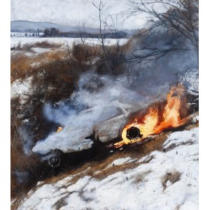 Karol Palczak (ur. 1987), Płonące auto, 2021