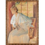 Julian Fałat (1853 Tuligłowy - 1929 Bystra), Portret żony artysty, 1913