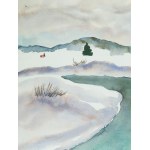 Rafał Malczewski (1892 Kraków - 1965 Montreal), Winter Landscape with a River