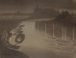 Stanisław Ignacy Poraj Fabijański (1865 Paryż - 1947 Kraków), Nokturn z widokiem na Wawel , 1915