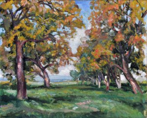 Stefan FILIPKIEWICZ (1879-1944), „Jesienny pejzaż z aleją drzew”
