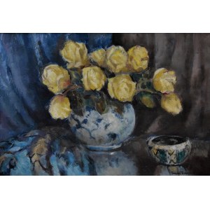 Stefan FILIPKIEWICZ (1879-1944), „Żółte róże w wazonie”