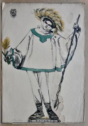 Zofia STRYJEŃSKA (1894-1976), 4. Trygław z teki Bożki Słowiańskie”, 1918