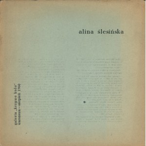 ŚLESIŃSKA Alina (1922-1994). Gallery krzywe koło Warsaw - August 1960....