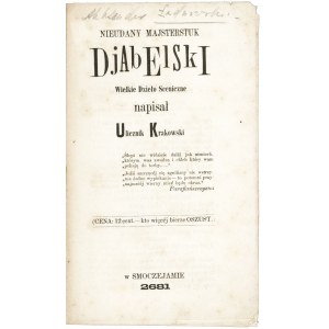 ŁADNOWSKI Aleksander (1815-1891): Nieudany majsterstuk djabelski...