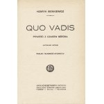 SIENKIEWICZ Henryk: Quo vadis. Ein Roman aus der Zeit Neros. Neue Ausgabe. Warschau: Gebethner und Wolff, 1924 - [4]...