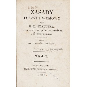 SZALLER K. L.: Principles of Poetry and Pronunciation by.....