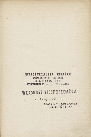 WITKIEWICZ Stanisław Ignacy: Pożegnanie jesieni. Powieść. Wyd. 1. Warszawa: F. Hoesick, 1927. - 449, [4] s....