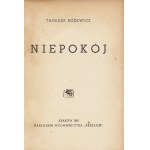 RÓŻEWICZ Tadeusz (1921-2014). Niepokój. Wyd. 1. Kraków: Wyd. Przełom, 1947. - 71. [1] s., 22 cm, brosz. wyd...