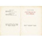 TUWIM Juljan (1894-1953): Czyhanie na Boga. Warschau: Tow. Wyd. Ignis, 1922. - 164, [4] S., 18 cm, broschiert....