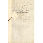 OKOWITA. Kopia wyroku o rozwiązanie kontraktu o sprzedaż i kupno okowity dnia 20 Lutego 1866 r...