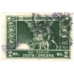 [ODBUDOWA Skarbu Państwa Polskiego] Skarb Narodowy na zakup złota i srebra 2 Mk. - 1923 r. (2,2 × 3,2 cm)...