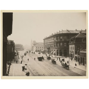 WARSAW. Krakowskie Przedmieście towards the New World. [Warsaw: Konrad Brandel, ca. 1884 - photograph....