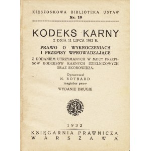 KODEKS Karny z dnia 11 lipca 1932 r...