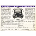 FORD czterocylindrowy na rok 1937. [Kopenhaga: Ford Motor Company, 1935]. - [9] il....