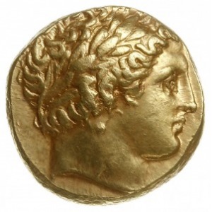 stater 340-328, Amphipolis; Aw: Głowa Apollina w prawo;...