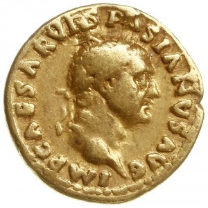 aureus 70, Rzym; Aw: Popiersie cesarza w prawo, IMP CAE...