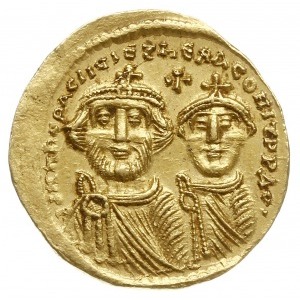 solidus 626-629, Konstantynopol; Aw: Popiersia cesarzy ...