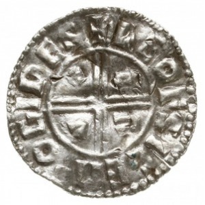 denar typu crux, 991-997, mennica Ipswich, mincerz Leof...