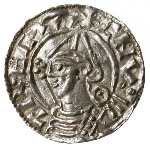 denar typu pointed helmet, 1024-1030, mennica Londyn, m...