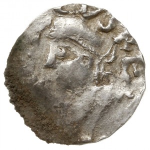 denar 1002-1024; Aw: Popiersie w lewo, HENRICVS REX; Rw...