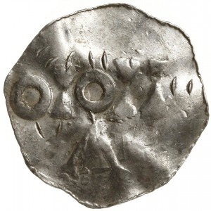 denar 1002-1014; Aw: Popiersie w prawo, HENRICVS REX; R...