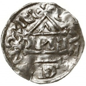 denar 995-1002, Ratyzbona, mincerz Anti; Aw: Krzyż z 2 ...