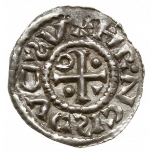 denar 995-1002, Ratyzbona, mincerz Anti; Aw: Krzyż z 2 ...