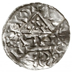 denar 1018-1026, Ratyzbona, mincerz Athal; Aw: Krzyż dw...