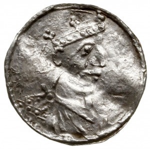 denar 1025-1027, Ratyzbona; Aw: Popiersie w prawo; Rw: ...